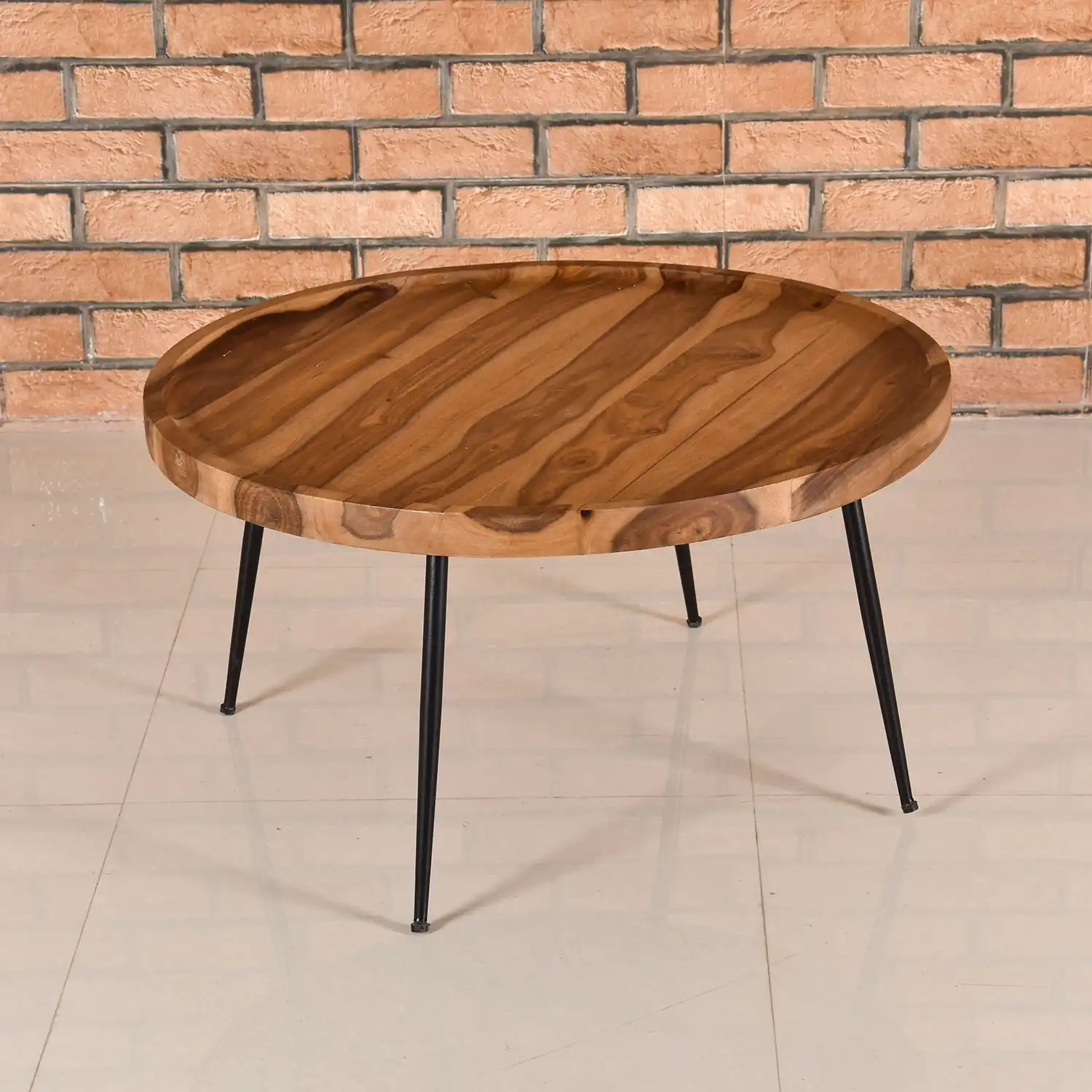Solid Wood Round Tray Coffee Table
(KD) - popular handicrafts