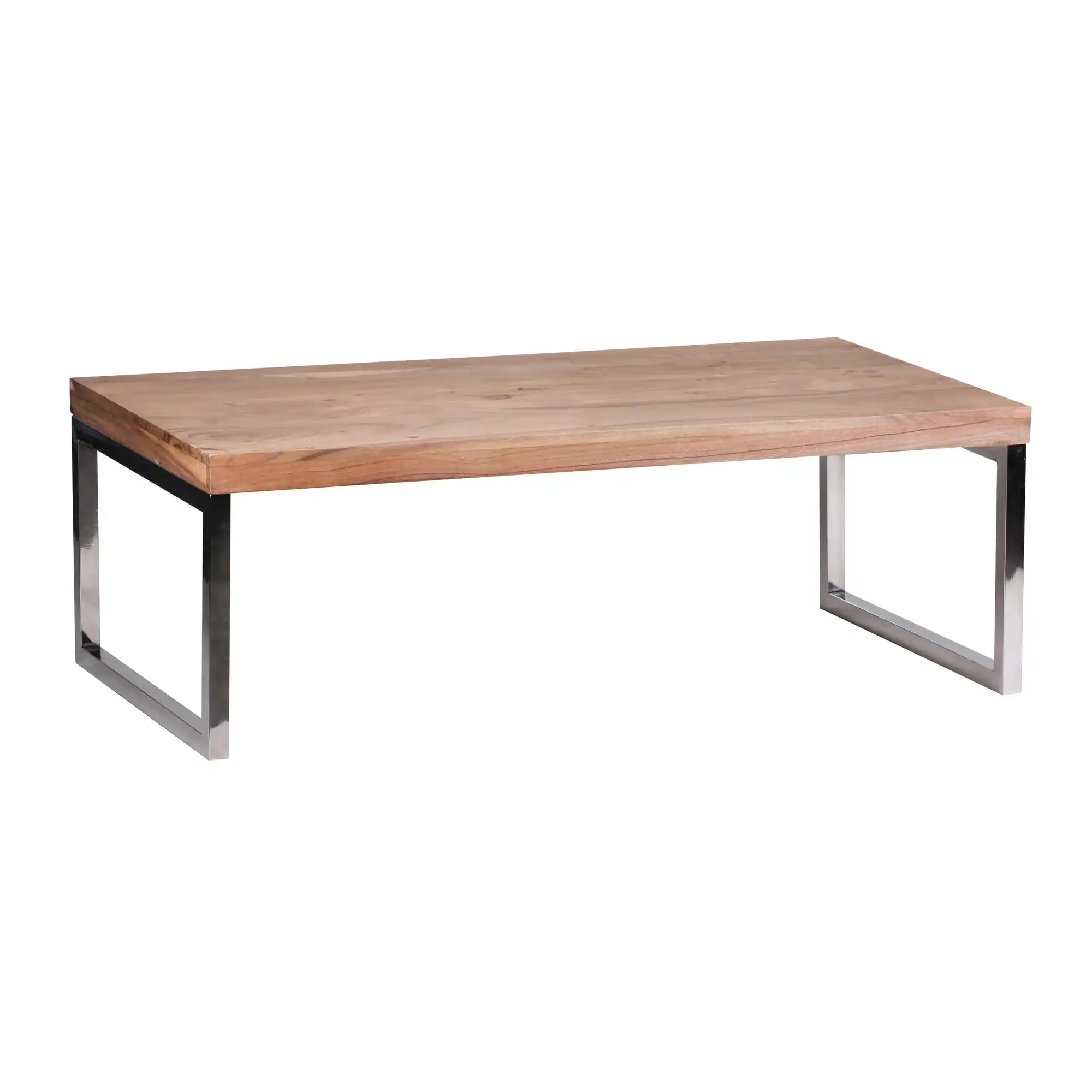 Acacia Wood GUNA Coffee Table with Steel Legs (KD) - popular handicrafts